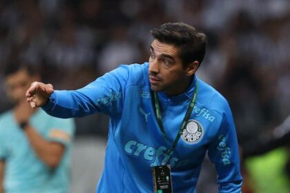 Técnico Abel Ferreira durante partida do Palmeiras