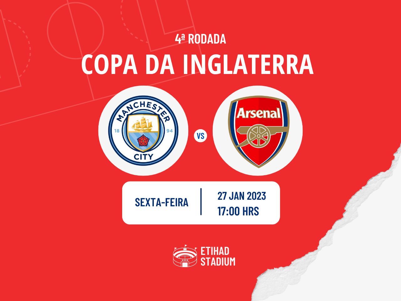 City x Arsenal: saiba onde assistir ao jogo da Copa da Inglaterra