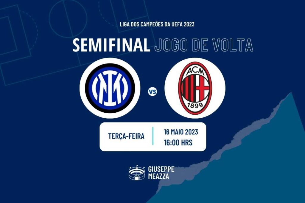 Inter de Milão x AC Milan onde assistir o jogo da semifinal da Liga dos Campeões da UEFA 2023