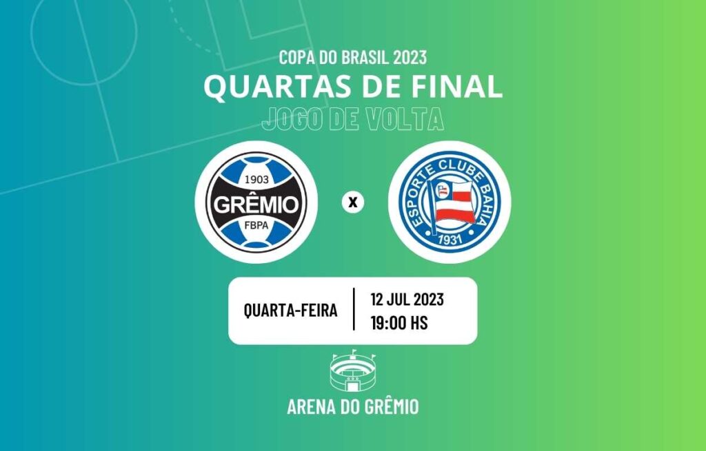 Grêmio x Bahia onde assistir o jogo de ida das quartas de final da Copa do Brasil 2023