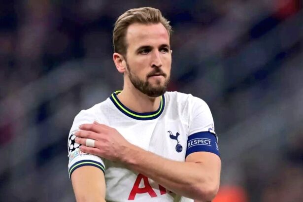 Harry Kane em jogo do Tottenham pela Liga dos Campeões