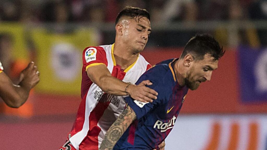 Maffeo e Messi em 2017 - Girona x Barcelona