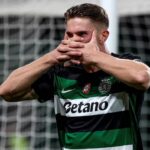 Viktor Gyokeres comemora gol marcado em Sporting x Manchester City pela Champions League