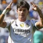 Fran García comemora gol pelo Real Madrid no Mundial de Clubes
