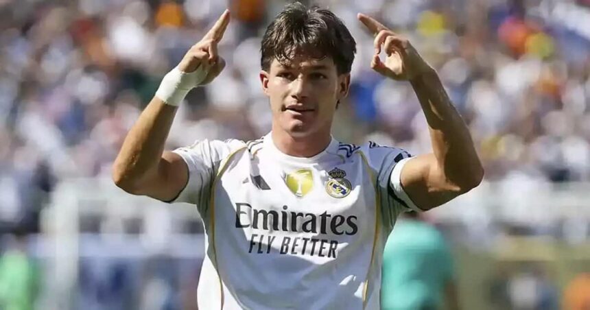 Fran García comemora gol pelo Real Madrid no Mundial de Clubes