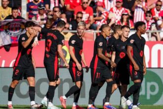 Dani Olmo em ação pelo Barcelona: futuro no clube pode estar próximo do fim com o verão europeu a todo vapor.