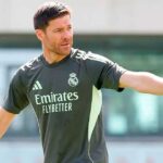 Xabi Alonso durante treino do Real Madrid