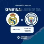 Real Madrid x Manchester City onde assistir o jogo da semifinal da Liga dos Campeões da UEFA 2023